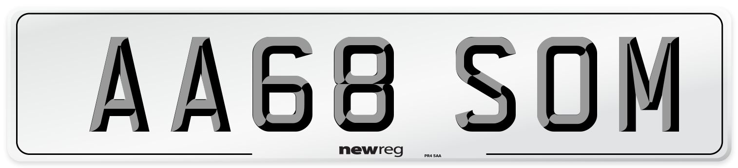 AA68 SOM Number Plate from New Reg